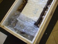 Grandfather clock : fragile, custom crates, clocks, stamps, postage