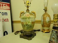 Beautiful lamps with china as base : clocks stamps postage postal